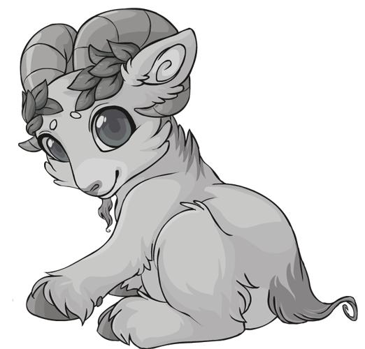 The Ram concept, Chibi ram with leaf crown.